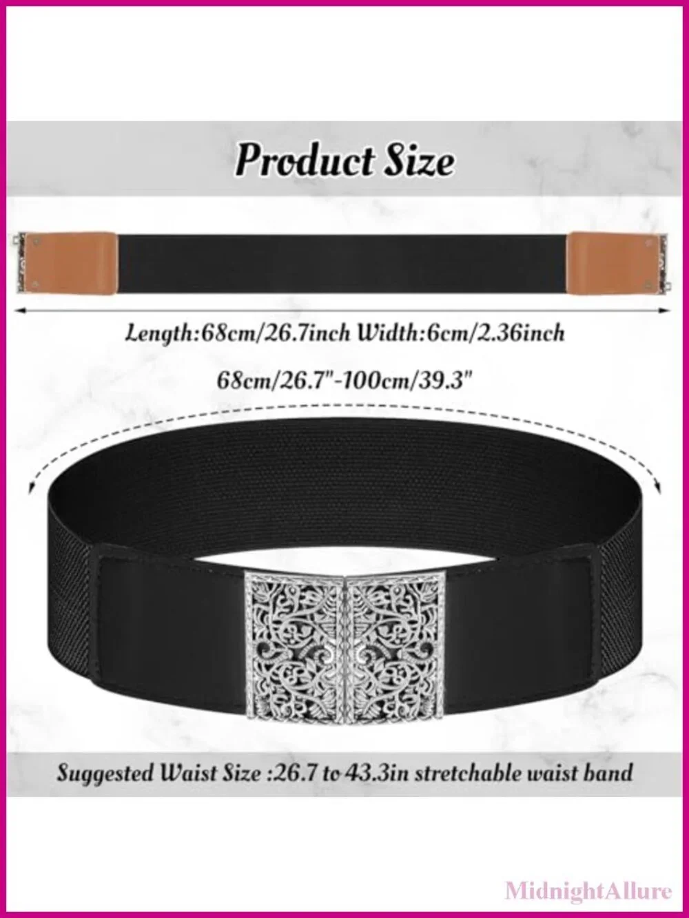 Women's Adjustable Elastic Belt Wide Stretchy Waist Belt for Pants